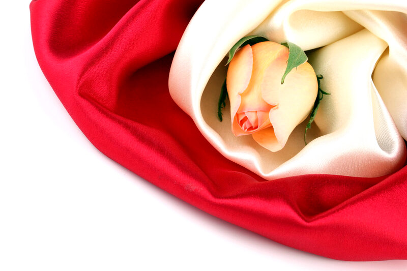 Rose in Satin Fabric — Red