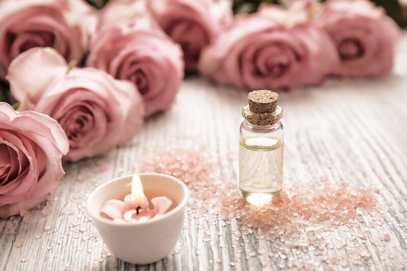 Rose Oil and Candle
