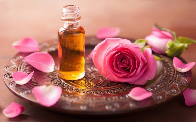 Rose Oil on Tray