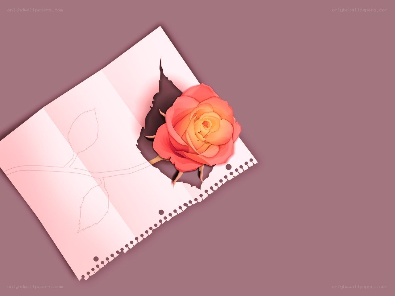 rose on a notebook page