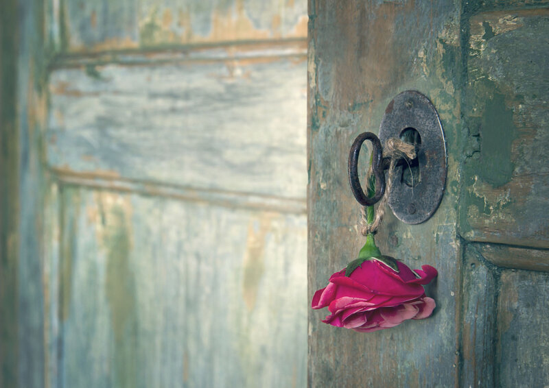 Rose on Key in Lock