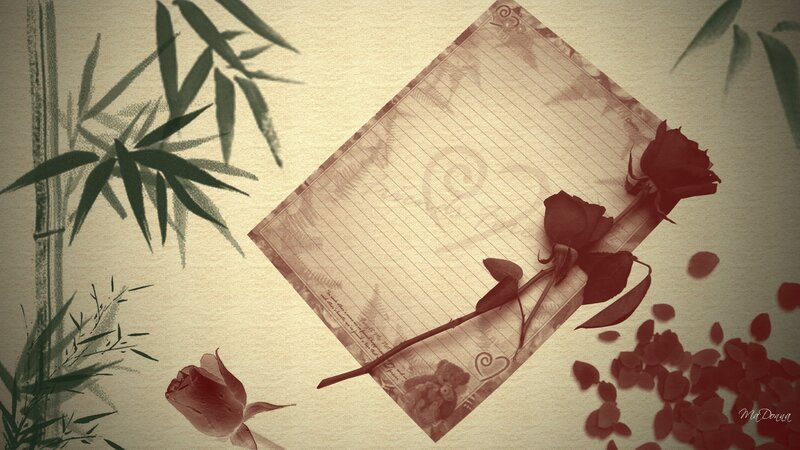 rose on lined paper
