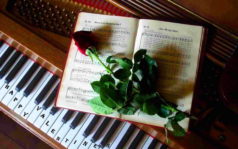 Rose on Sheet Music — Brown