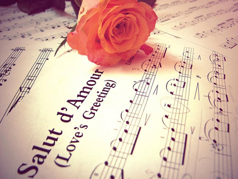 Rose on Sheet Music — Orange