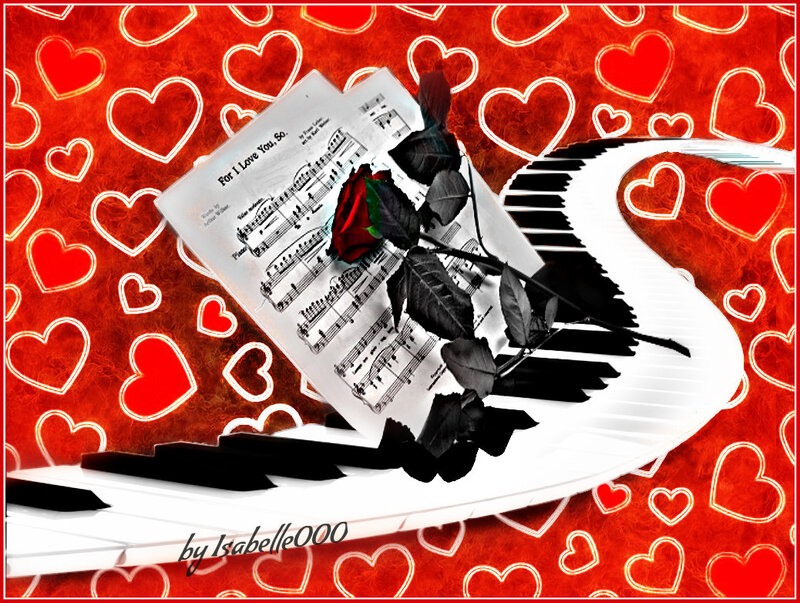 Rose on Sheet Music — Red