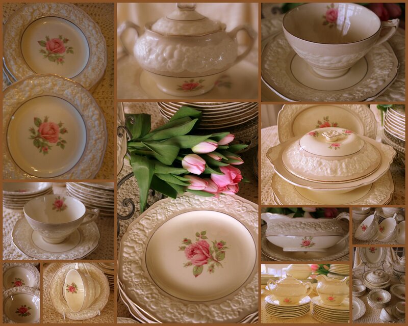 Rose-patterned China Set