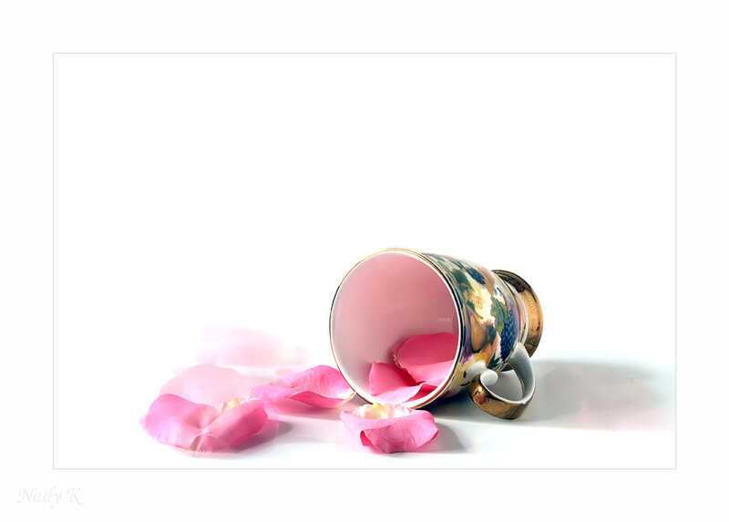 rose petals and a cup