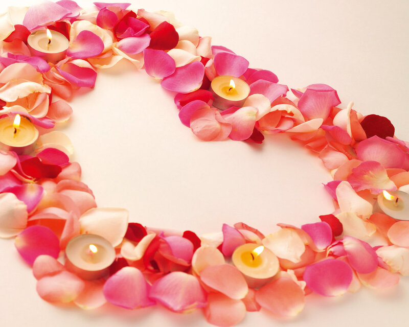 Rose Petals and Candles — Pink, Romantic
