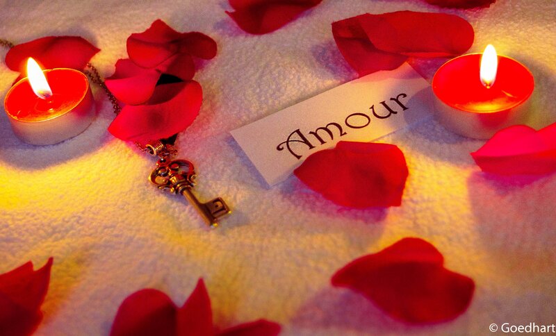 Rose Petals and Candles — Red