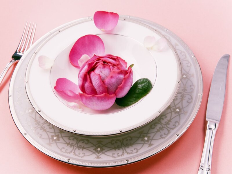 Rose Petals on Plate