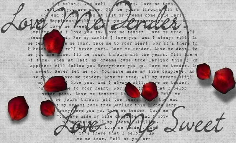Rose Petals on Text