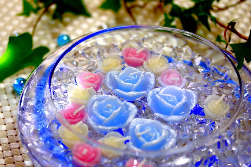 Rose-shaped Candles — Blue