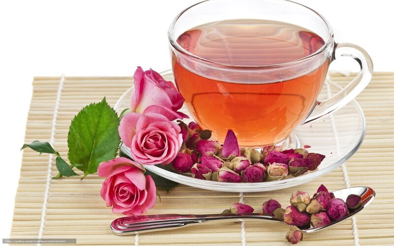 Rose Tea in Glass Cup — Pink, Calm