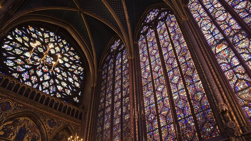 Rose Window and Stained Glass — Blue