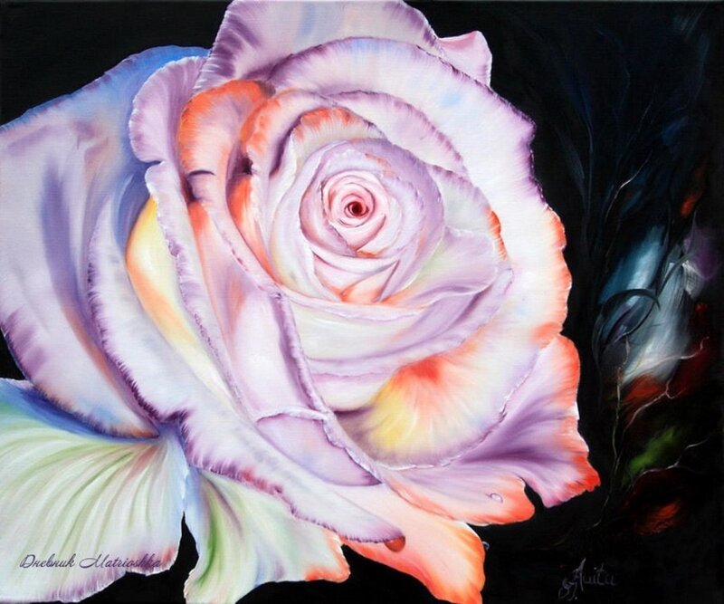 Rose with Colorful Petals — Purple