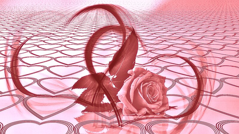 Rose with Heart Pattern