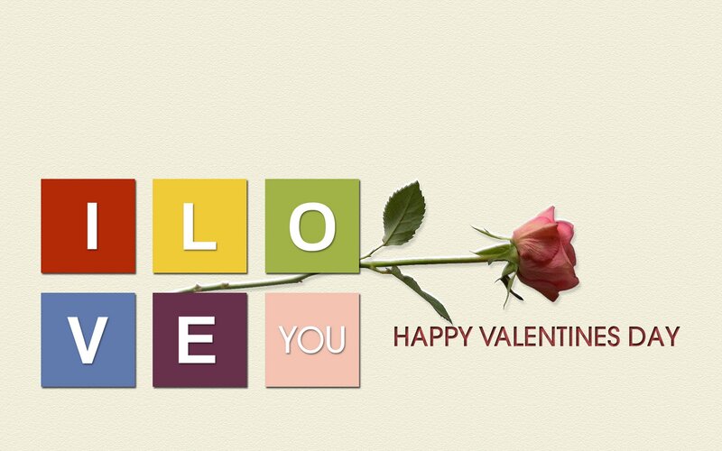 Rose with I LOVE YOU Text