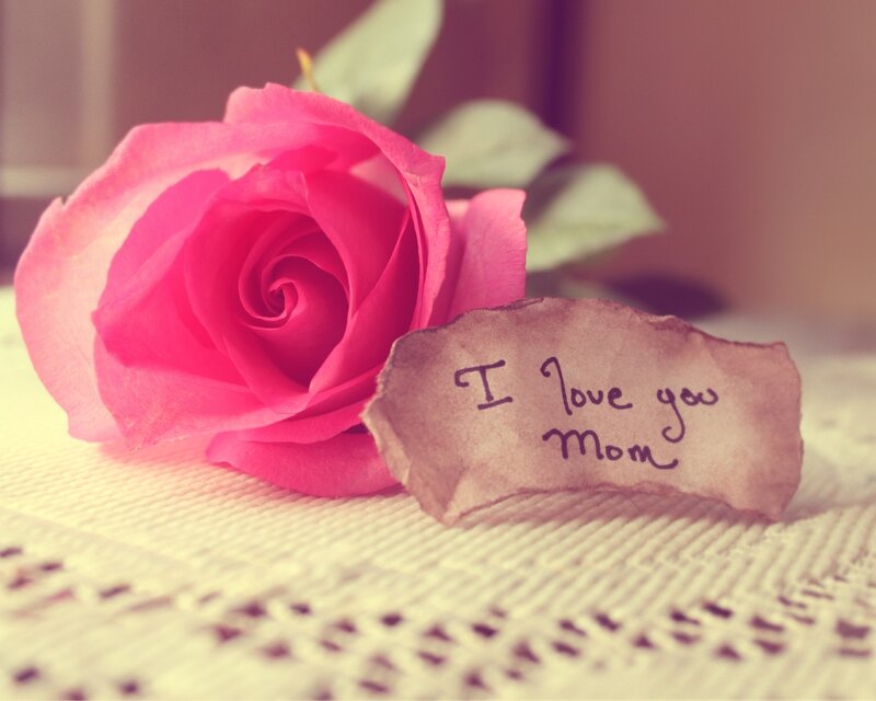 rose with love note