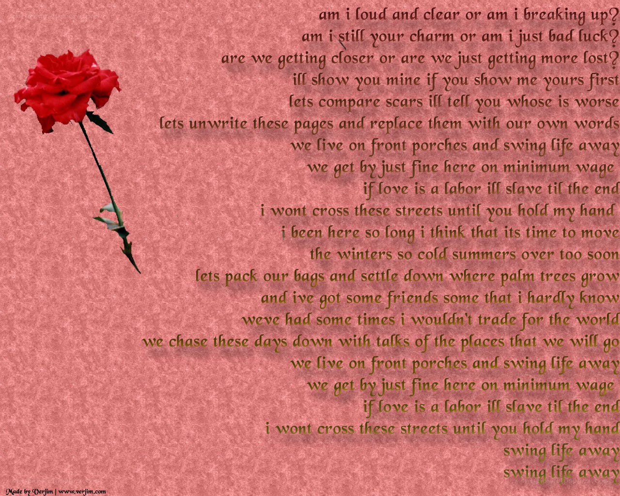 rose with poem text