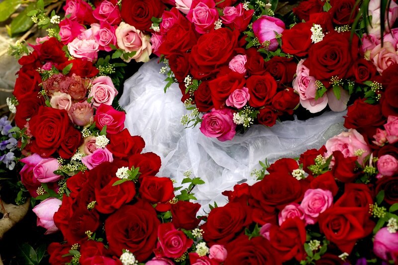 Rose Wreath on Casket