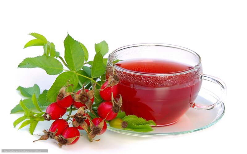 Rosehip Tea in Glass Cup