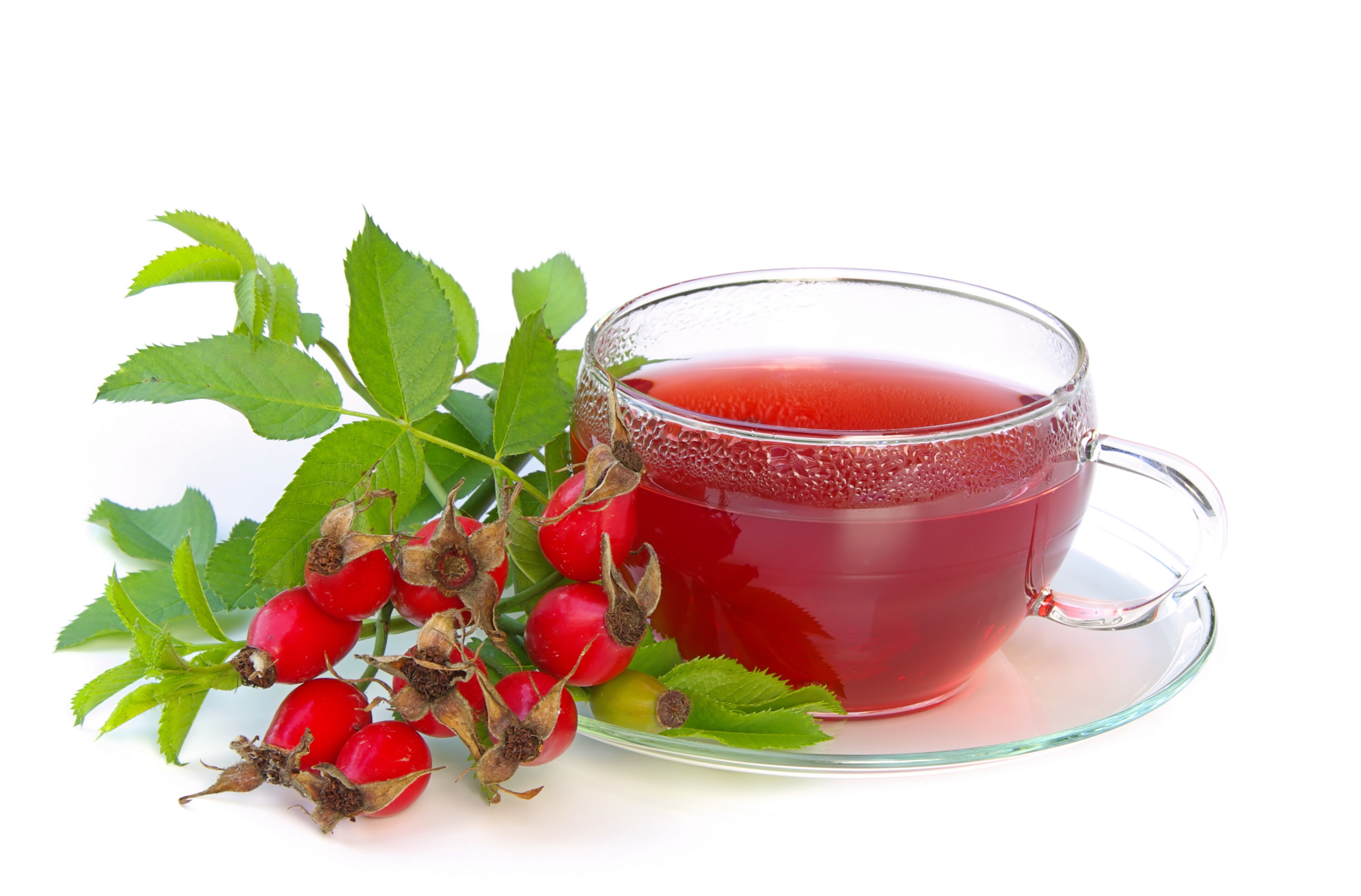 rosehip tea with fresh berries