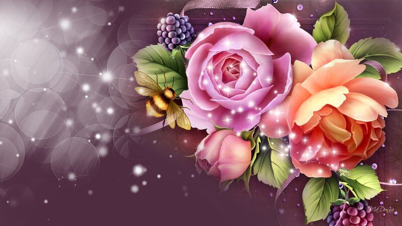 Roses and a Bee
