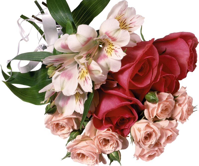 roses and alstroemeria bouquet