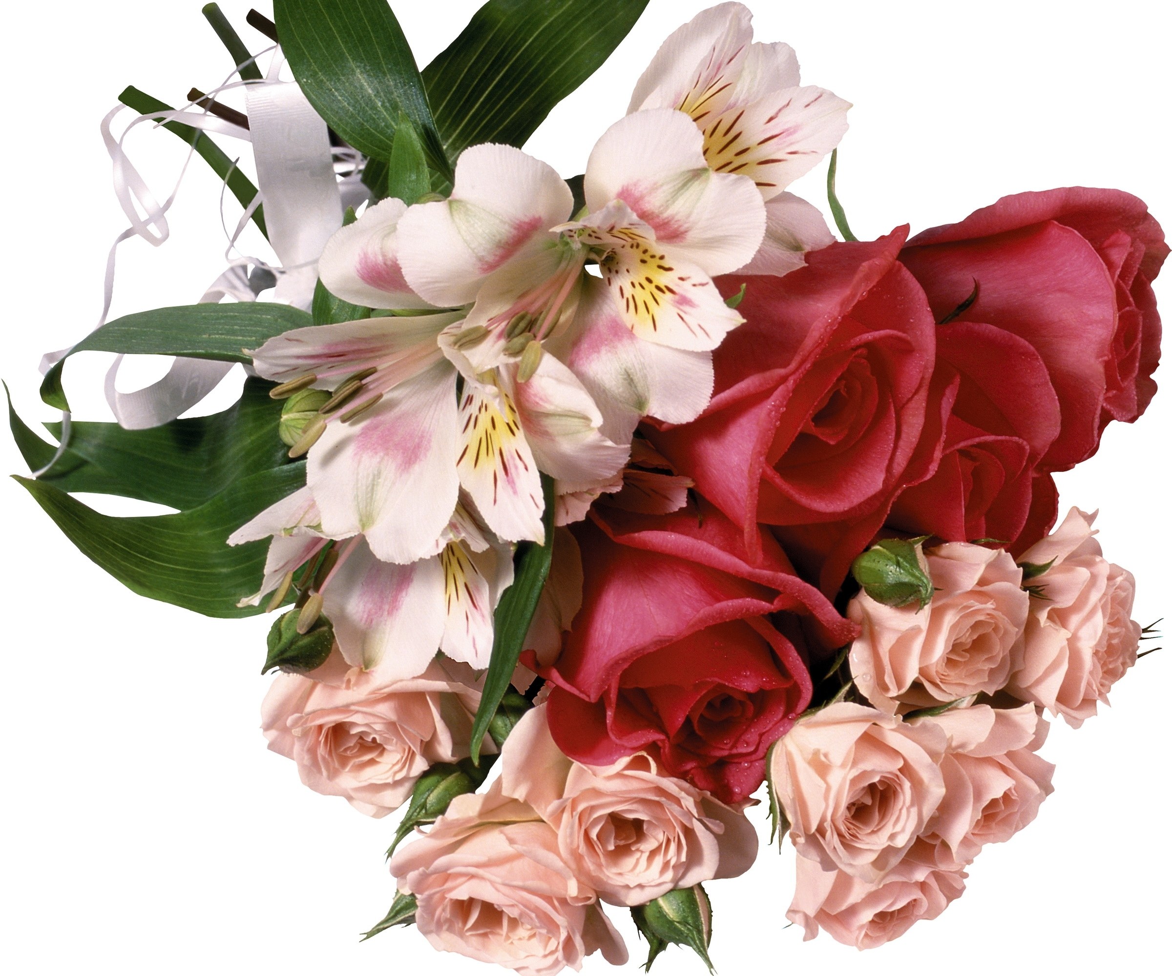 roses and alstroemeria bouquet