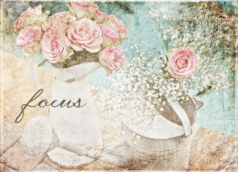 Roses and Baby's Breath — Pink