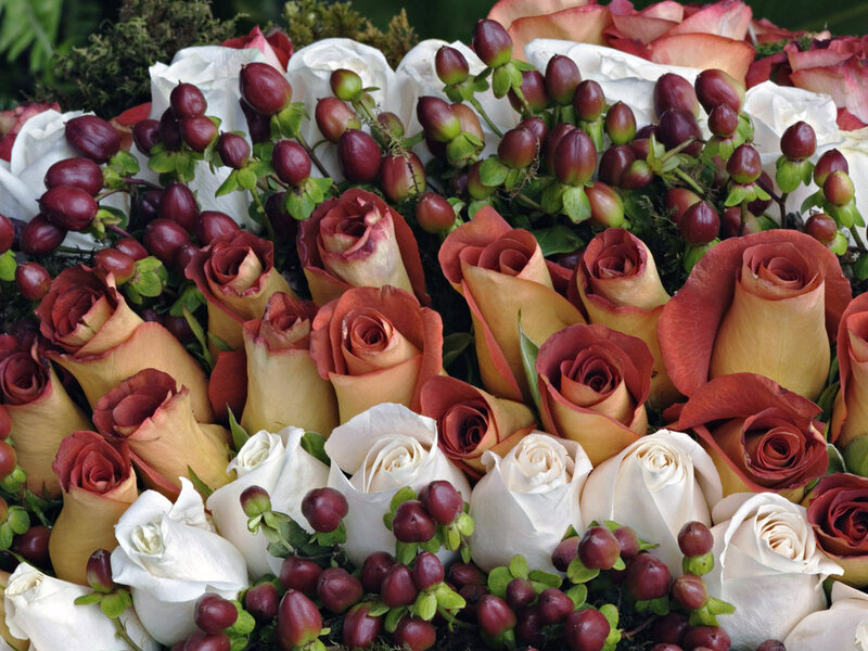 Roses and Berries Bouquet — Red