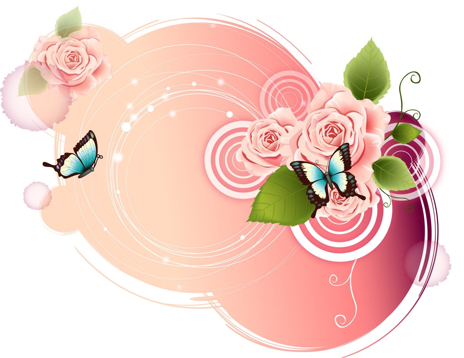 roses and butterflies design