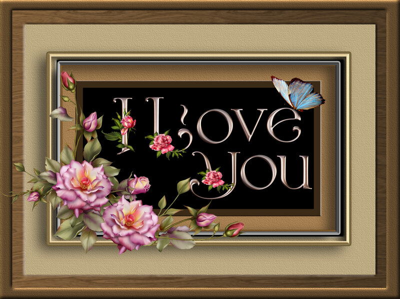 Roses and Butterfly — Pink, Romantic