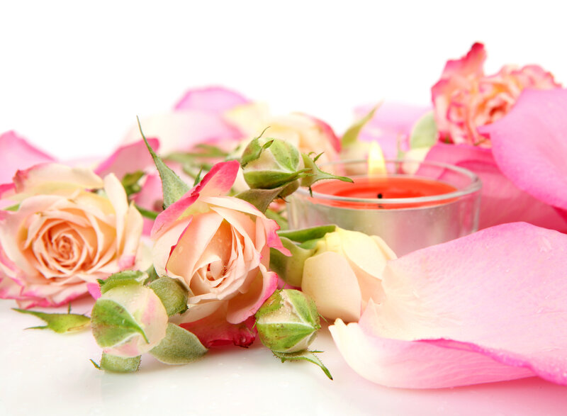 Roses and Candle — Pink, Serene