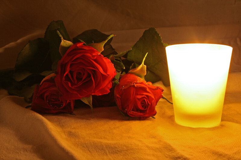 Roses and candlelight