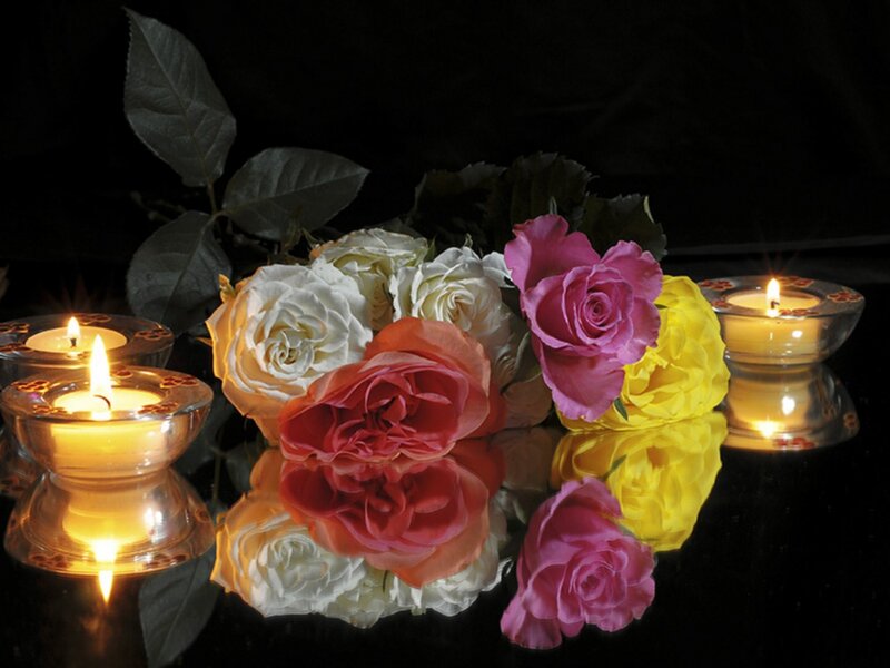 Roses and Candles — Black