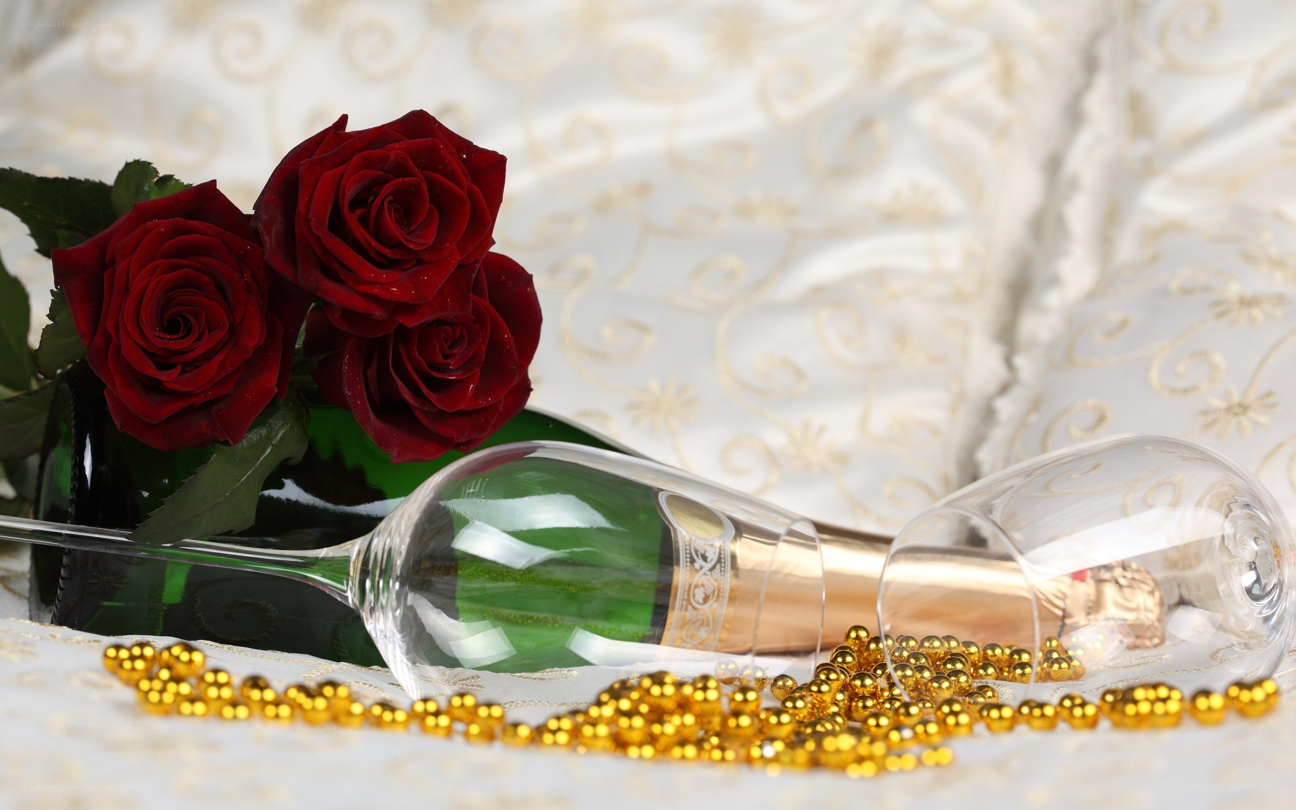 Roses and champagne celebration
