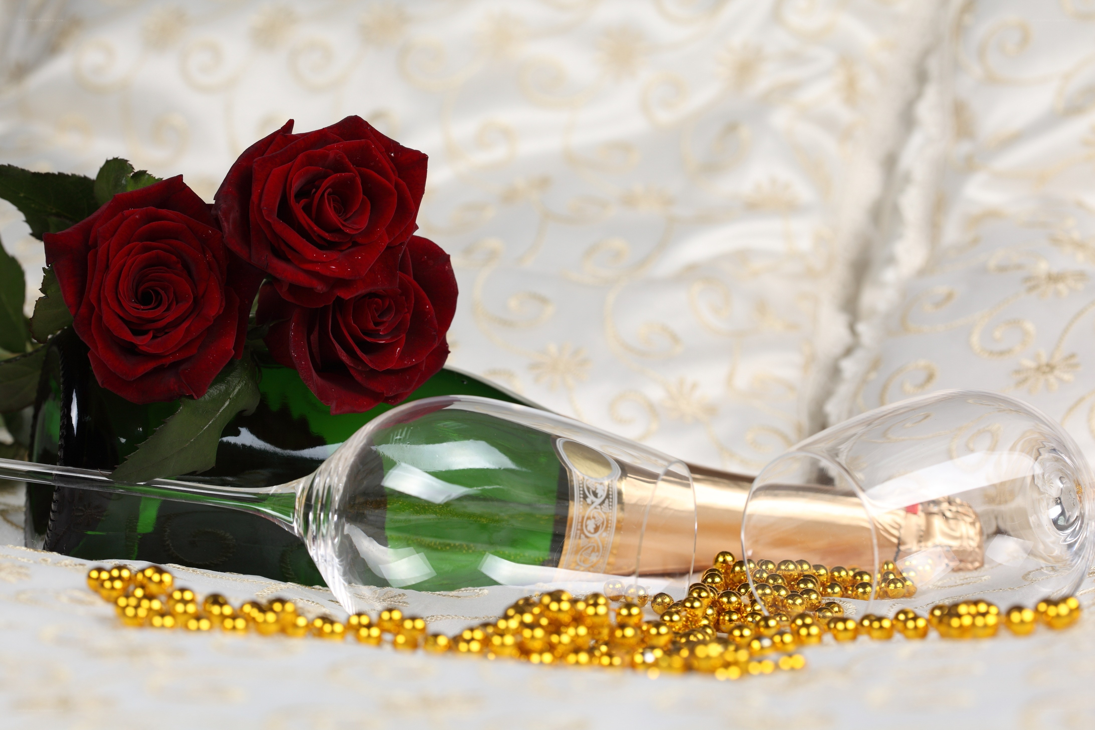 Roses and champagne celebration