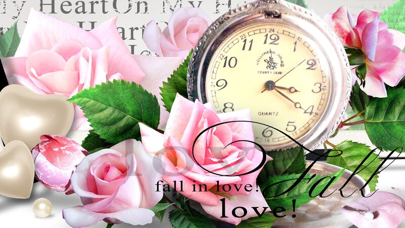 Roses and Clock Arrangement