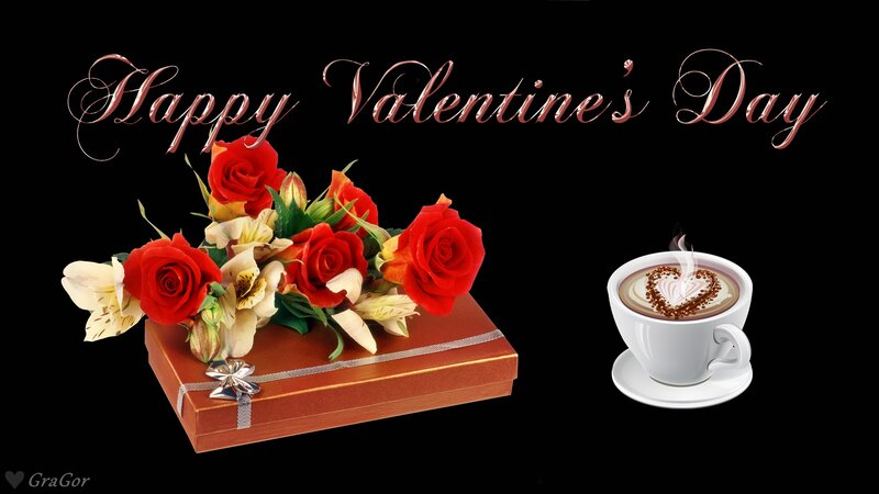 Roses and Coffee Cup — Black