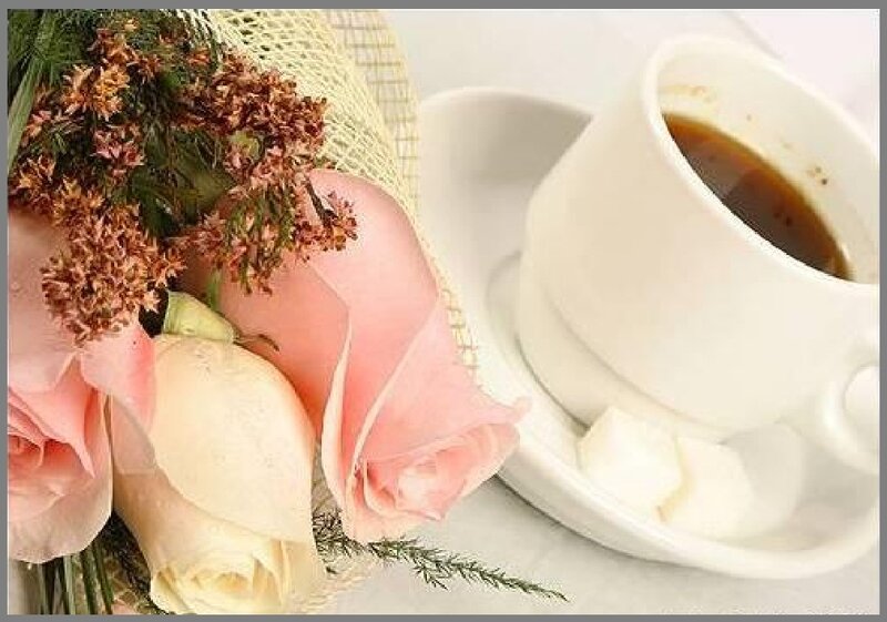 Roses and Coffee Cup — Pink