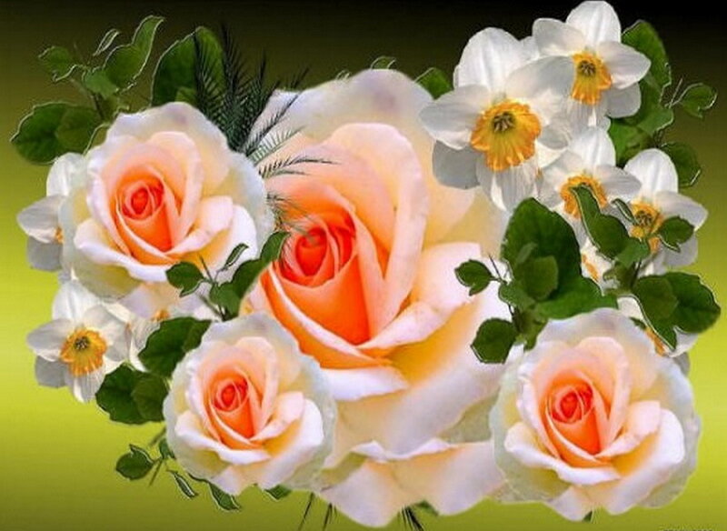 Roses and Daffodils Bouquet