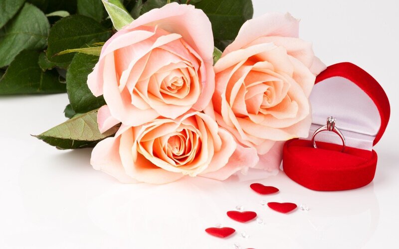 Roses and Engagement Ring