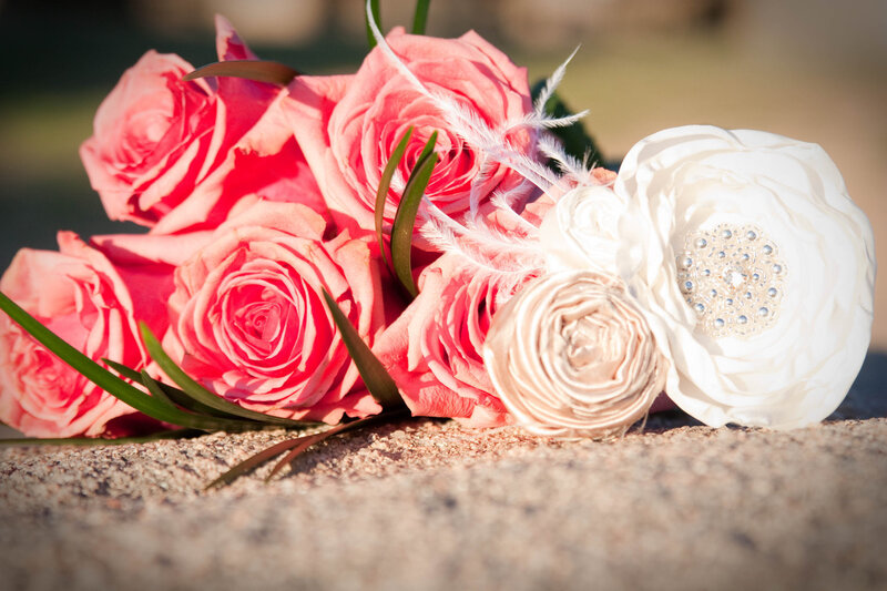 Roses and Fabric Flowers
