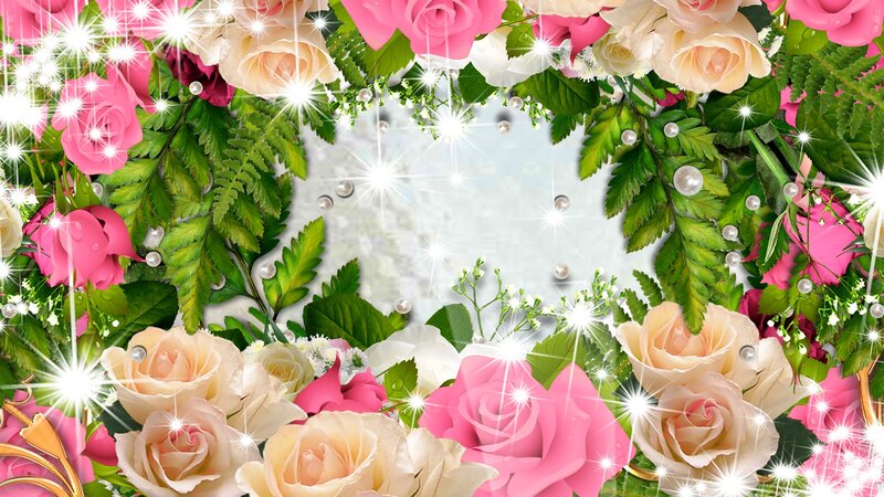 Roses and Ferns Frame