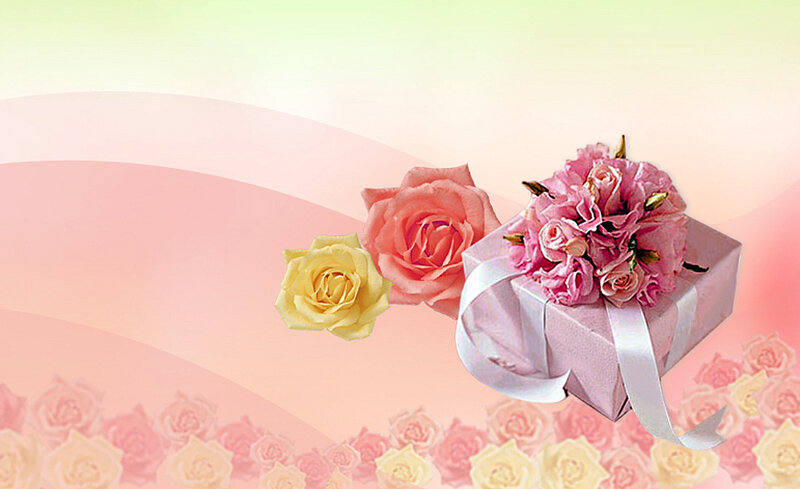 roses and gift box