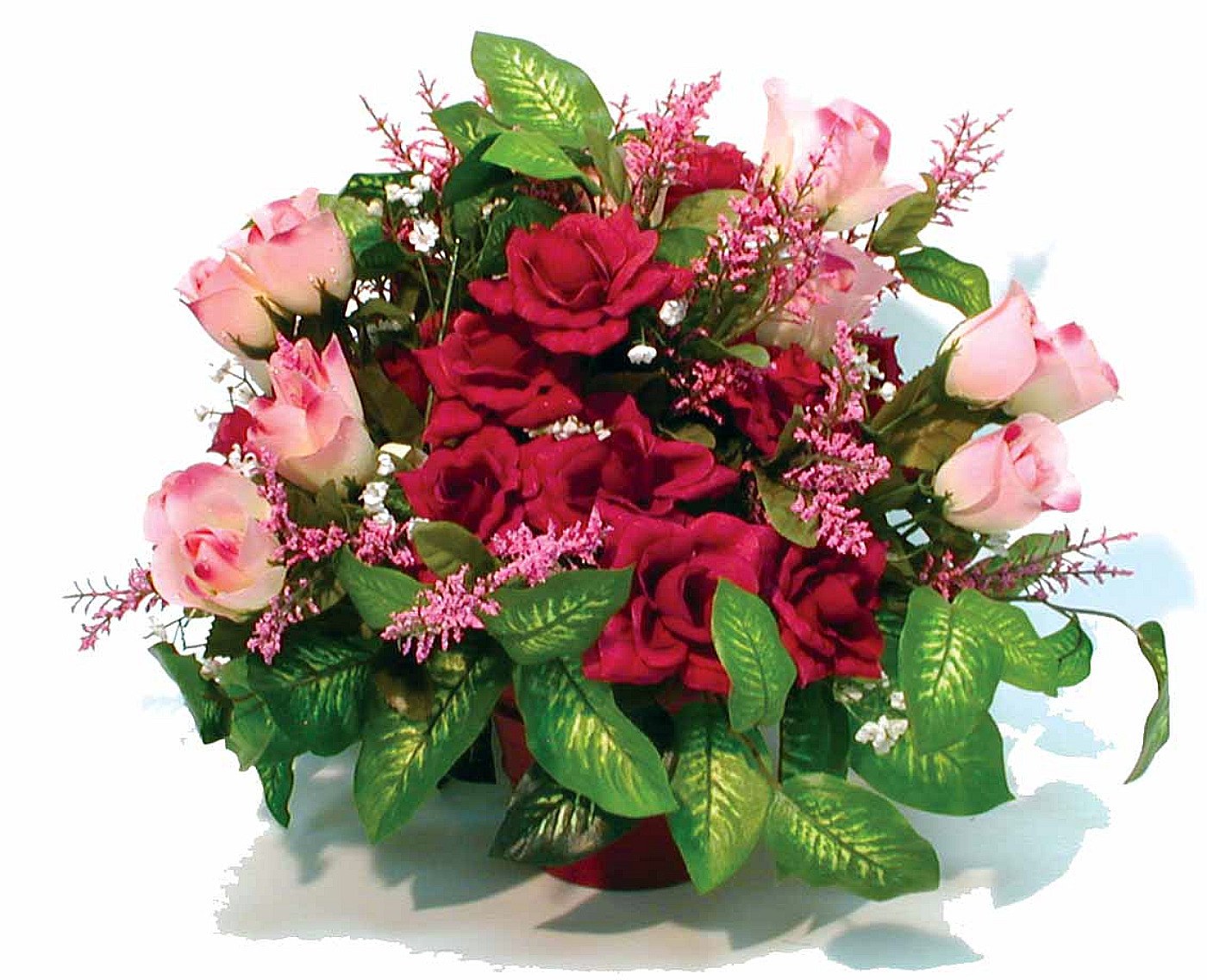 roses and greenery arrangement