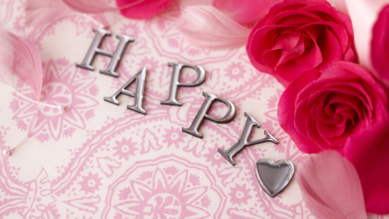 Roses and Heart on Fabric — Pink