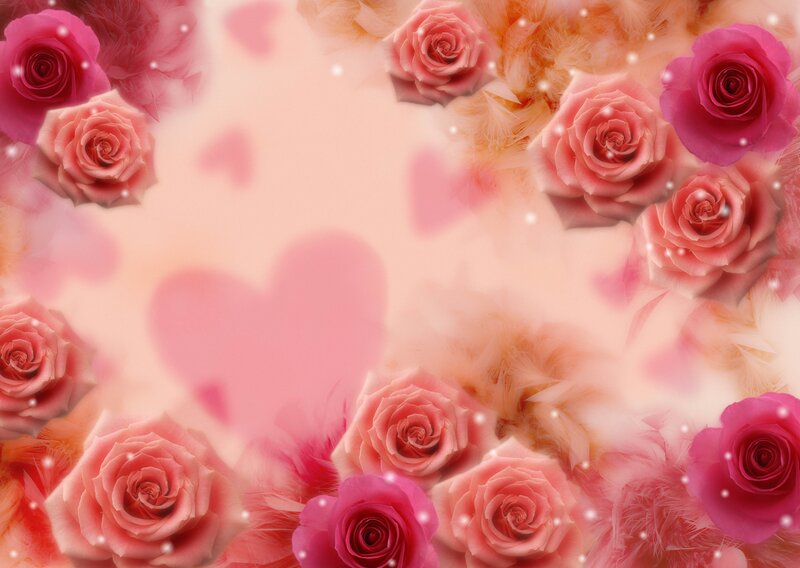 roses and hearts background