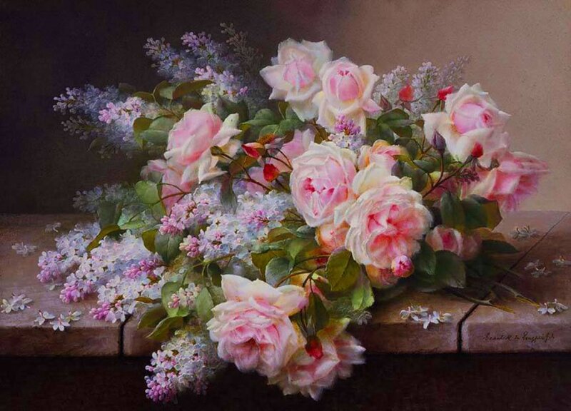 Roses and Lilacs Bouquet — Pink, Serene